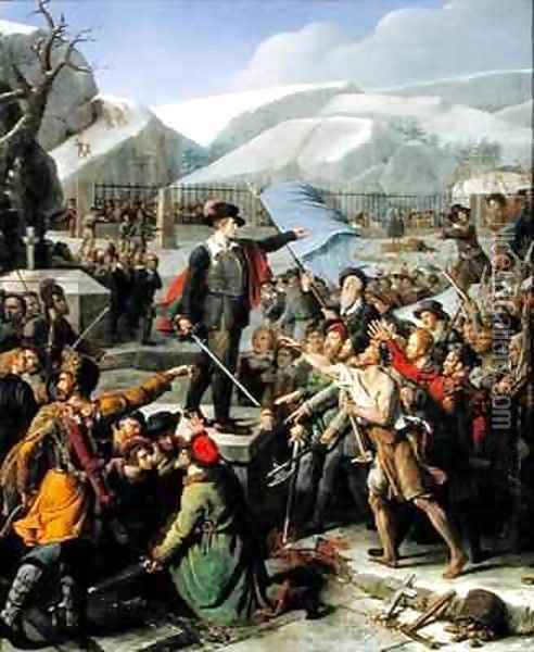 Gustaf Vasa 1496-1560 Addressing the Peasants of Dalecarlia Oil Painting - Fortune Dufau