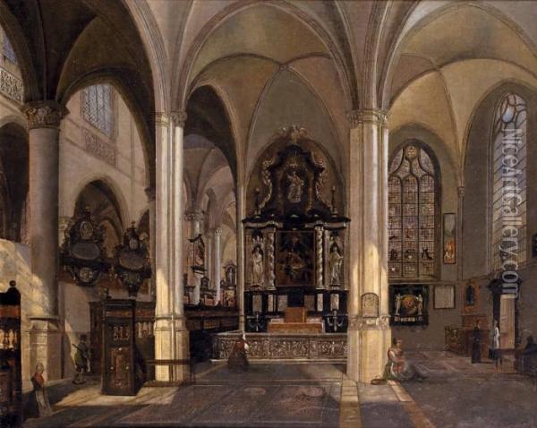 La Chapelle Saint-jacques A Anvers Oil Painting - Josephus Christianus Nicolie