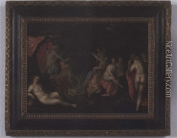 Actaeon Surprising Artemis At Her Bath Oil Painting - Hendrik van Balen the Elder
