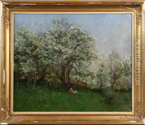 Landskap, Signerad Och Daterad 1879 Oil Painting - Oscar Emil Torna