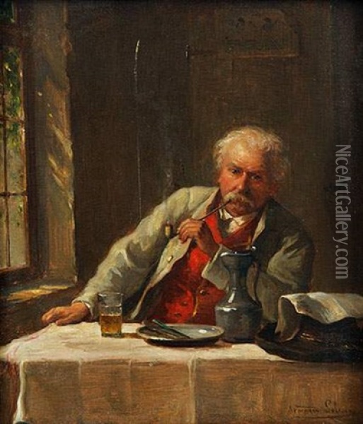 Fumeur De Pipe Oil Painting - Armand Hubert Simon Leleux
