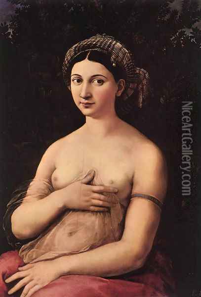Portrait of a Young Woman (La Fornarina) Oil Painting - Raffaelo Sanzio