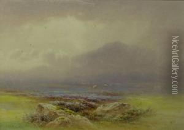 September Showers, Brendanmoor, Exmoor Oil Painting - Charles Edward Snr Brittan