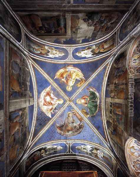 View of the chapel vaulting Oil Painting - Fra Angelico (Guido di Pietro)