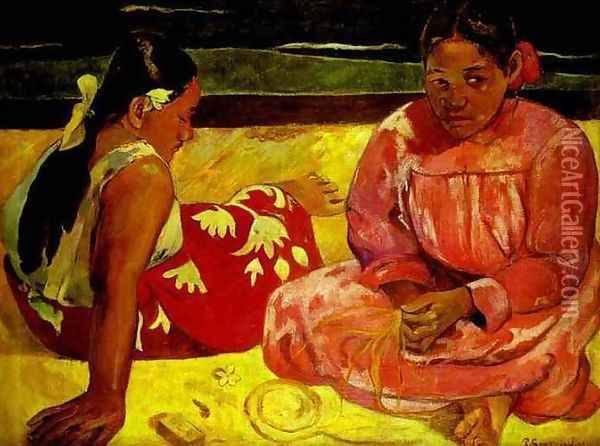 Women of Tahiti Oil Painting - Paul Gauguin