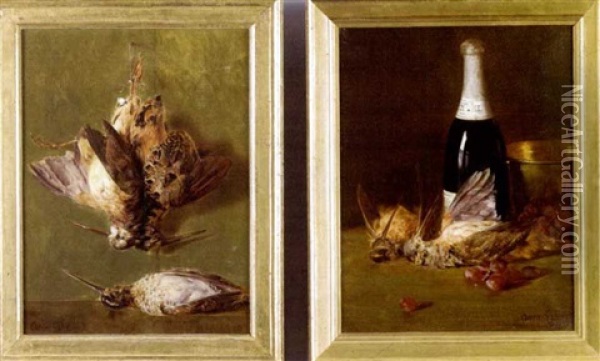 Still Life With Game (+ Another Similar; Pair) Oil Painting - Adam Lehr