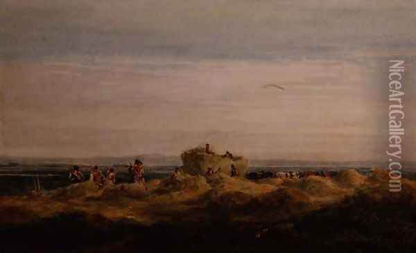The Hayfield Oil Painting - David Cox