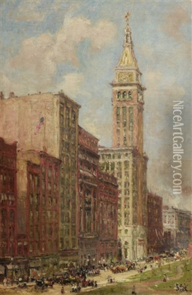 Metropolitan Life Insurance Tower, Madison Square Oil Painting - Colin Campbell Cooper