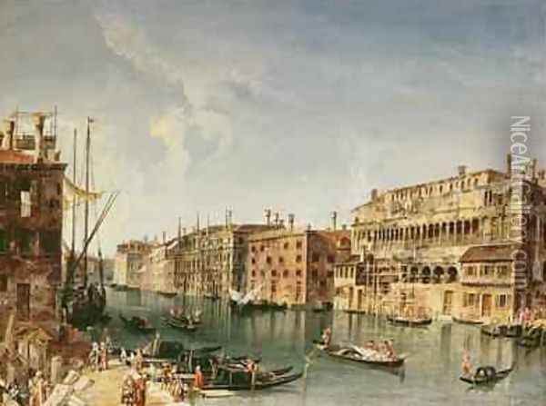 Venice Grand Canal and the Fondaco dei Turchi Oil Painting - Michele Marieschi