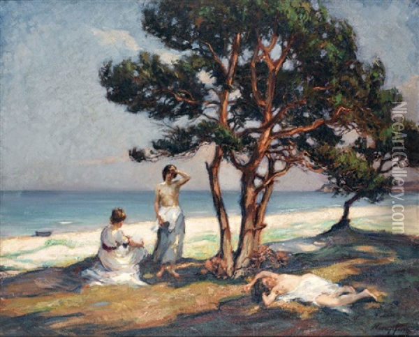 Einsamer Strand Oil Painting - Wilhelm Hempfing