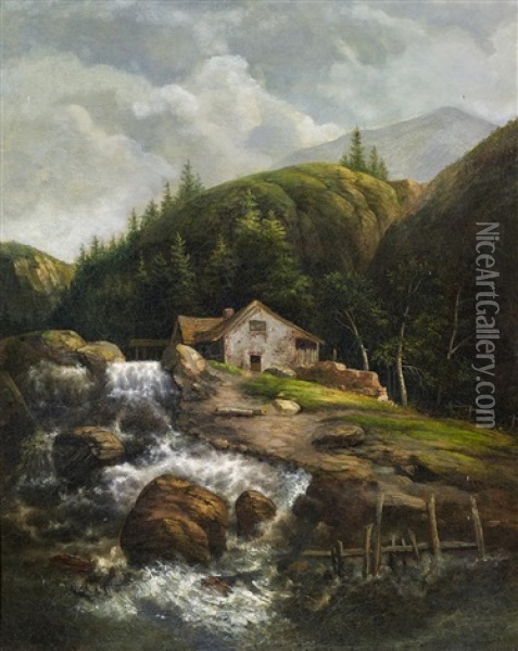Wildwasser Mit Muhle Oil Painting - Karl Paul Themistocles von Eckenbrecher