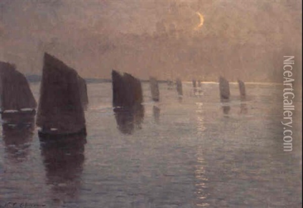 Evening Calm, Concarneau Oil Painting - Wilhelm Ludwig Lehmann
