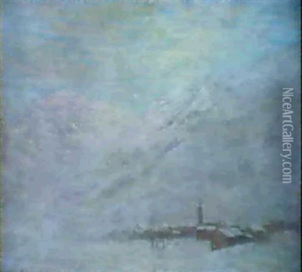 Sera D'inverno Oil Painting - Traiano Chitarin