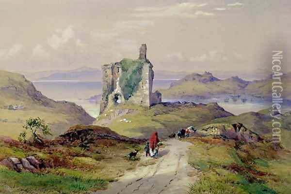 Tarbert Castle, Loch Fyne Oil Painting - Thomas Miles Richardson
