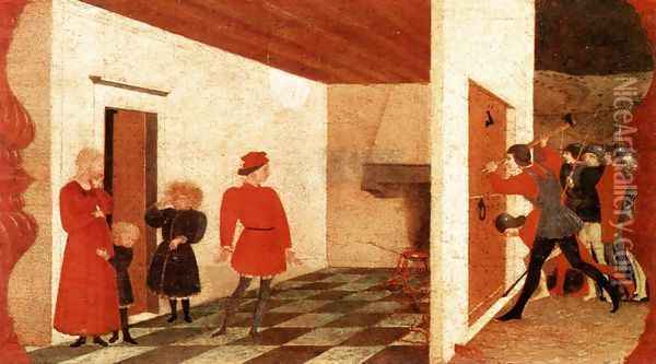 Miracle of the Desecrated Host (Scene 2) 1465-69 Oil Painting - Paolo Uccello