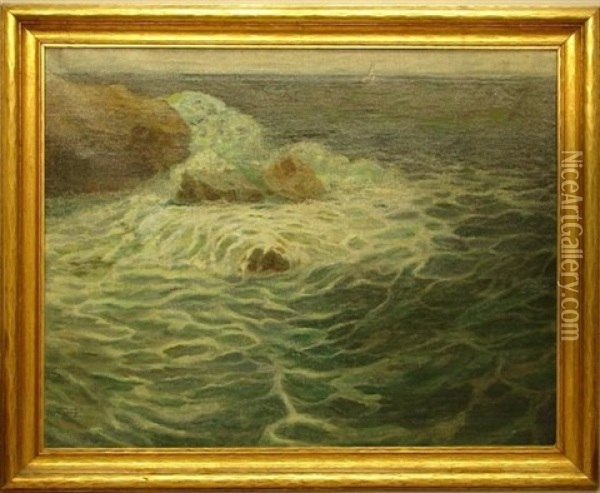 Seascape Oil Painting - Augustin Satra