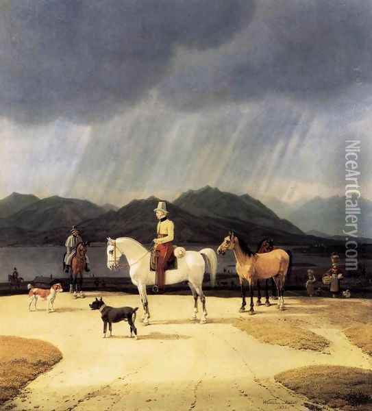 Riders at the Tegernsee Oil Painting - Wilhelm Von Kobell