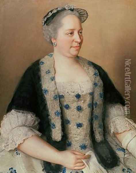 Portrait of the Empress Maria Theresa 1717-80 Oil Painting - Etienne Liotard