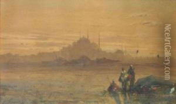 Vue De Constantinople Oil Painting - Victor Pierre Huguet