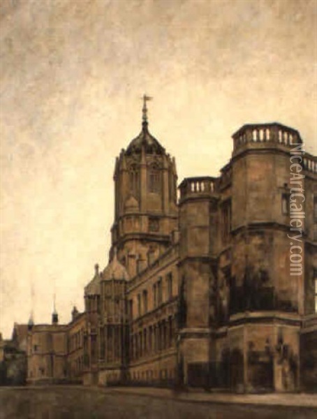 Christ Church College, Oxford Oil Painting - Svend Hammershoi