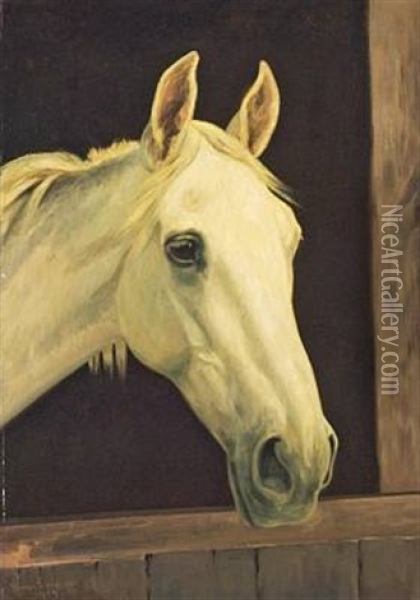 Kasak, Portrait Of A Horse Oil Painting - Simon Simonsen