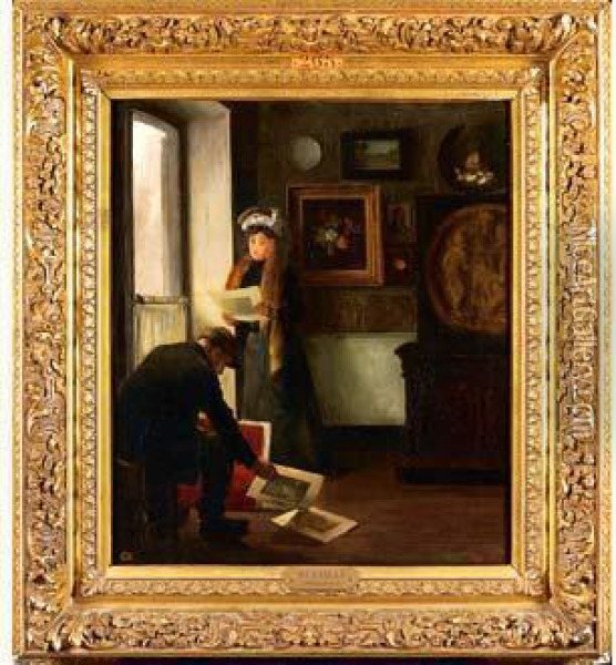 Chez L'antiquaire Oil Painting - Georges H. Burdy