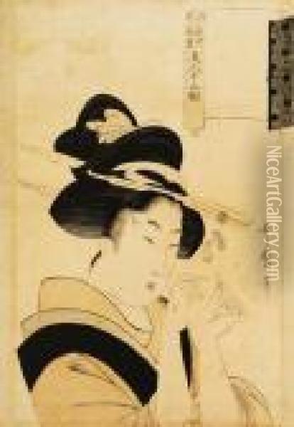 La Dama De La Aguja Oil Painting - Kitagawa Utamaro