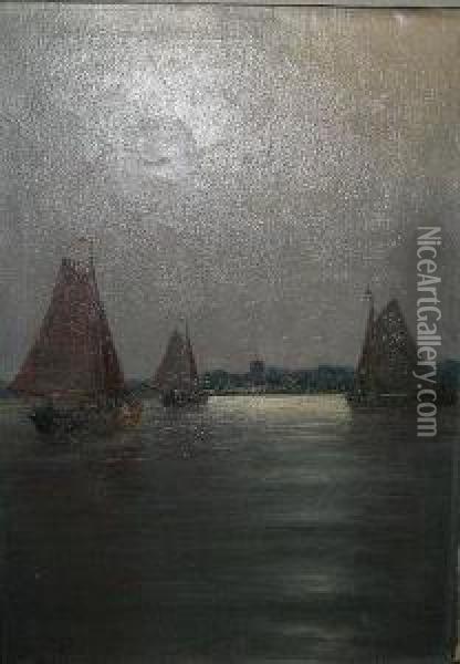Bateaux Oil Painting - Romain Steppe