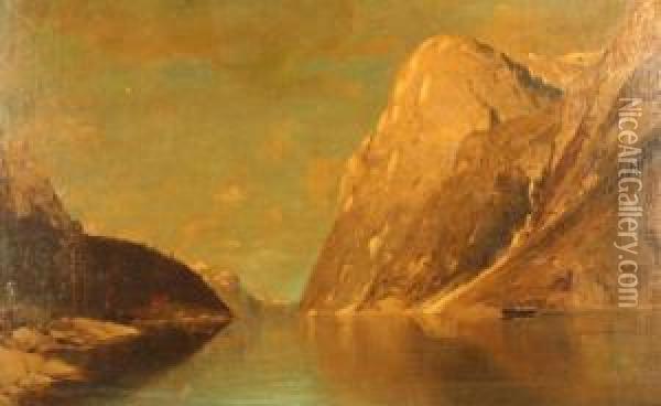 Fjordlandschaft Oil Painting - Jacobus Johannes Van Poorten