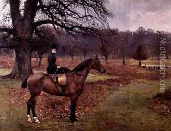 Lady Mabel Bridgeman on Claribel 1885 Oil Painting - Charles Augustus Henry Lutyens