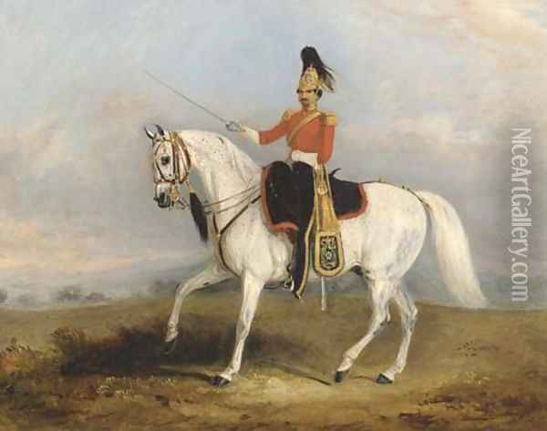 An Officer of the Dragoon Guards Oil Painting - John Jnr. Ferneley