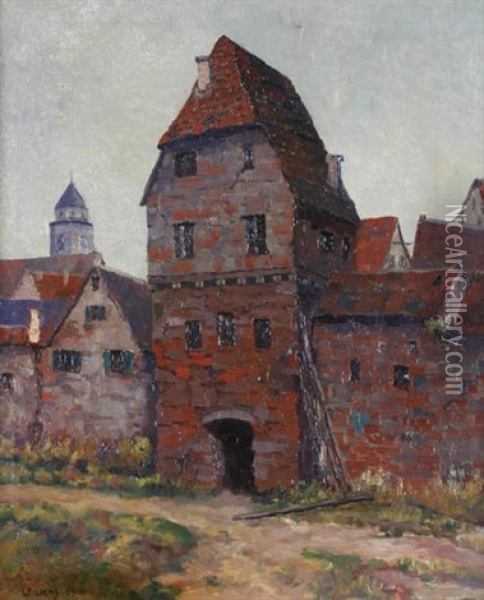 Torhaus In Einer Deutschen Altstadt (paderborn ?) Oil Painting - Wilhelm (Willy) Lucas
