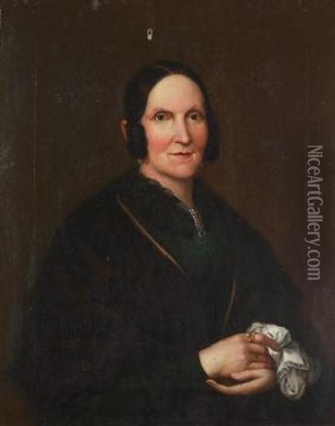 Retrato De Dama Oil Painting - Manuel Aguirre Y Monsalbe