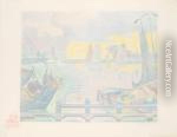 Les Bateaux Aflessingue Oil Painting - Paul Signac