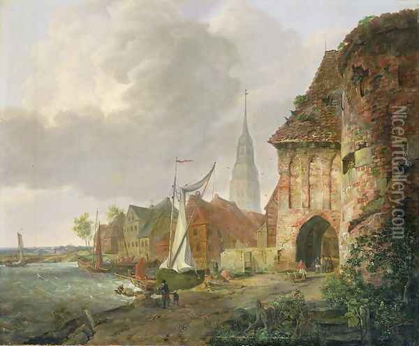 The March Gate in Buxtehude Oil Painting - Adolph Kiste