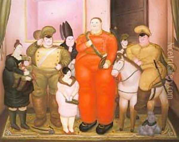 Offcial Portrait of the Military Junta 1971 Oil Painting - Fernando Botero