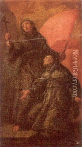 Two Augustinian (?) Saints Oil Painting -  Scarsellino