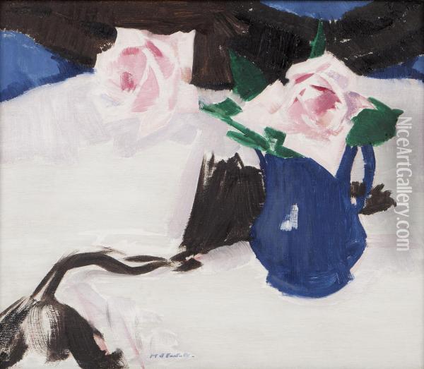 A Still Life Of Roses Oil Painting - Francis Campbell Boileau Cadell