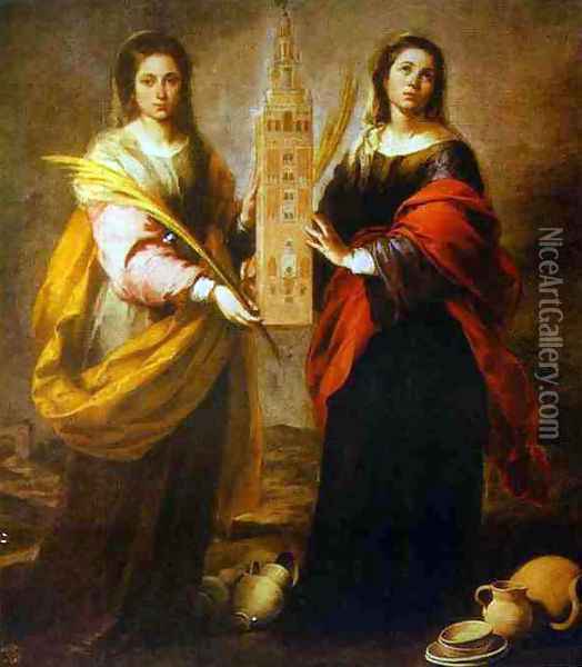 St. Justa and St. Rufina Oil Painting - Bartolome Esteban Murillo