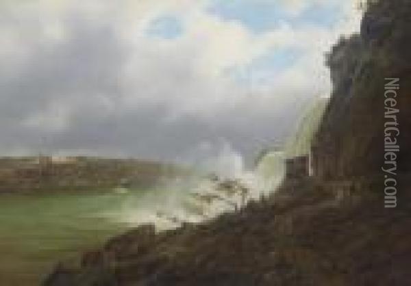 A View Of Niagara Falls Oil Painting - Ferdinand Reichardt