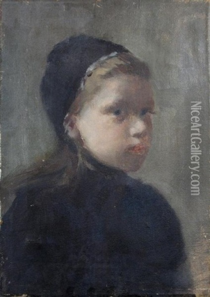 Portrait Of A Russian Girl Oil Painting - Elizabeth Polunin