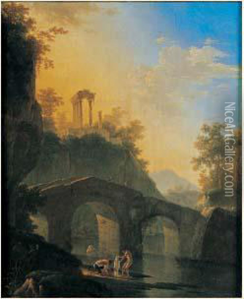 Paysage De La Campagne Italienne Oil Painting - Herman Van Swanevelt