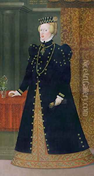 Portrait of Anna, Archduchess of Austria and Duchess of Bavaria 1528-90 daughter of Ferdinand I and wife of Albrecht of Bavaria, 1563 Oil Painting - Hans, the Younger Schoepfer or Schopfer