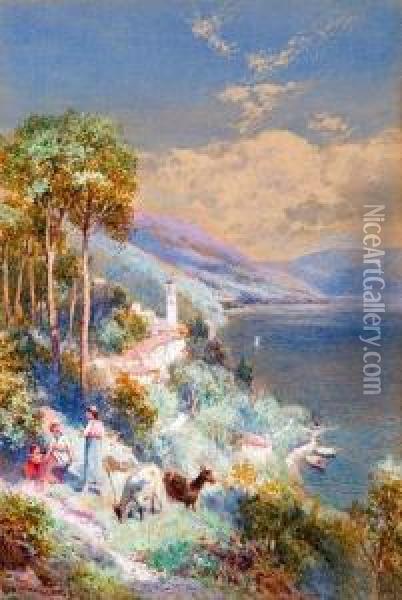 Italian Riviera Oil Painting - Charles Rowbotham