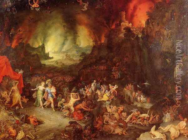 Aenaes and the Sybil in Hades Oil Painting - Jan The Elder Brueghel