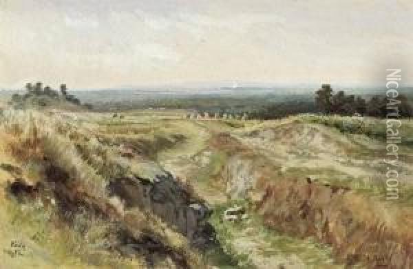 Sommerliche Landschaft Bei Oil Painting - Albert Ernst Muhlig