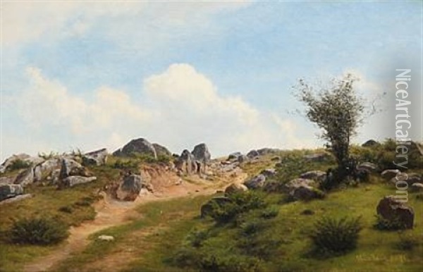 Ved Helligdomsgaarden Paa Bornholm Oil Painting - Georg Emil Libert