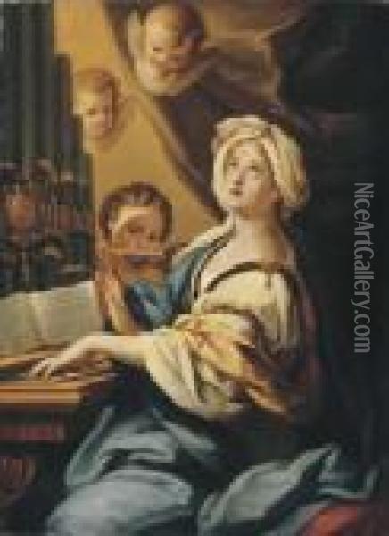 Saint Cecilia Oil Painting - Sebastiano Conca