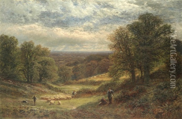 Near Sevenoaks, Kent, The Weald Of Kent; A Pair Oil Painting - Alfred Augustus Glendening Sr.