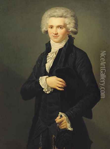 Maximilien de Robespierre 1758-94 1791 Oil Painting - Pierre Roch Vigneron